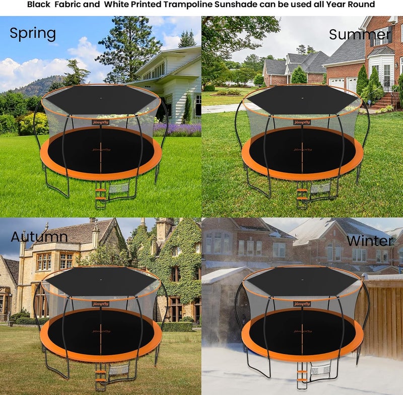 jumpfly Trampoline Shade Cover, Trampolines Cover for 14FT 6 Straight Pole Round Trampolines Sun Protection, Easy to Install,Trampoline Accessories for Backyard Playground - Image 4